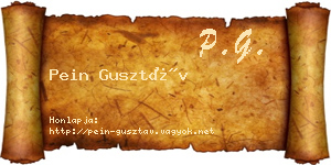 Pein Gusztáv névjegykártya